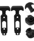 Close-up of two pack flexible T handle draw latches with rubber seal beefy heavy duty toolbox locks, abrasion resistant hardware