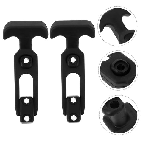 Close-up of two pack flexible T handle draw latches with rubber seal beefy heavy duty toolbox locks, abrasion resistant hardware