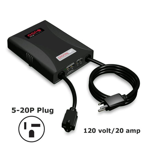 Digital QC Surge Protector And Noise Filter For Your Home Office Setup That Keeps Your Gear Safe, 120 Volt 20 Amp With NEMA 5-20 Plug