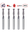 SpeTool 5-piece set of 1/8 in TiAlN-coated 2-flute square-nose carbide end mills with 1/8 in shanks