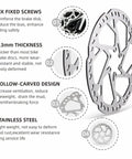 Beefed-Up Bike Disc Brake Rotor 160mm, 180mm, 203mm With 6 Bolts, 2.3mm Thick Stainless Steel For Mountain Bikes, Fat Tire Bikes, And Heavy-Duty E-Bikes DP12 Compatible (180mm); features include six fixed screws, 2.3mm thickness, hollow-carved design, and stainless steel material.