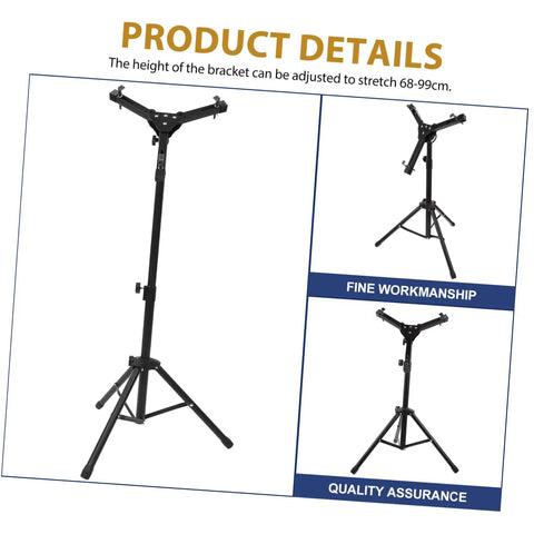 Heavy Duty Adjustable Height Tripod Snare Drum Rack Stand With Slick Black Alloy Finish For Rock Solid Practice And Tour Ready Drummer Gear Organization, adjustable height, black alloy frame, tripod design.