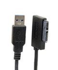 USB 3.0 To Slimline 13pin SATA External Optical Drive Adapter Cable For Laptop CD DVD ROM Plug And Play No External Power Needed Boot From External Drive Works With Laptop Caddies And USB PCs, black