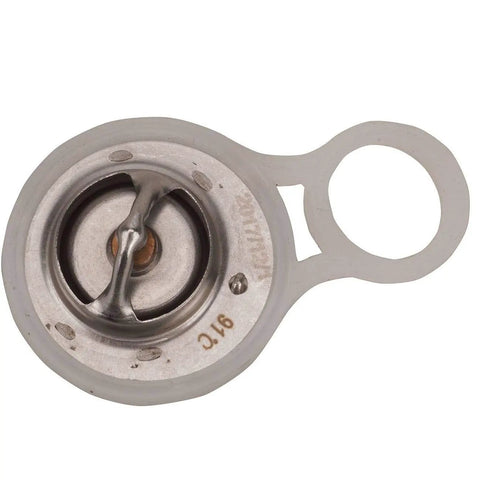 Premium Engine Coolant Thermostat With Gasket Seal Kit For Mini Cooper 2002 To 2008 R50 R52 R53, top view showing thermostat structure.