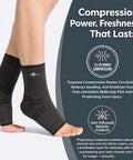 Ankle Brace For Men And Women With Adjustable Compression Sleeve And Wrap Ion Matrix Support For Sprained Ankle Plantar Fasciitis Achilles Tendonitis Relief Breathable Running And Sports Gear All Day Comfort on model