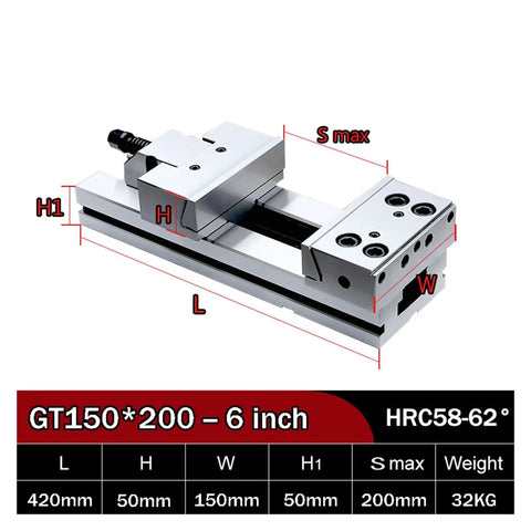 Heavy Duty Bench Vise With Wide Jaw Opening For Snagging Pipes Tight And Locking Your Stock Down On The Workbench For CNC Milling Sanding Or Everyday Shop Grind, 6 inch size, rugged steel material.