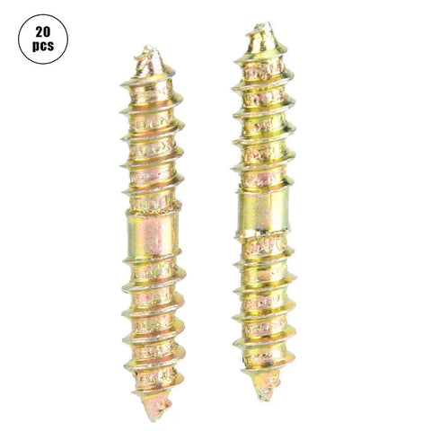 Top Shelf Double Ended Steel Screws M5 M6 Zinc Plated set of 20 screws, featuring double threading for woodworking projects.
