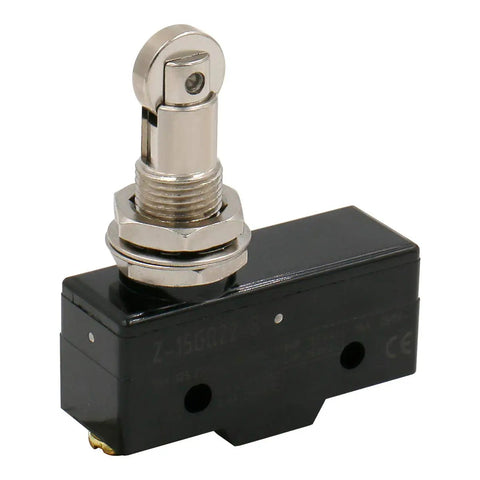 General Purpose Micro Switch With Panel Mount Roller Plunger, Screw Terminals, 0.5mm Contact Gap, SPDT 1NO 1NC, Momentary Action, 15A Rating at 125/250/480VAC, AC-15 2A 250VAC, 2 Pack, Rugged Build For Quick, Easy Install
