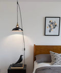 Industrial Plug In Pendant Light With Switch Black Barn Style Ceiling Lamp for bedroom decor, adds modern rustic vibe, easy plug in setup.
