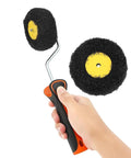 Knockout Drywall Corner Roller Optimized For Tight Inside And Outside Turns, showing textured roller, ergonomic handle for painting.