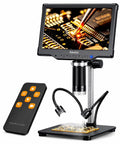 10.1 Inch LCD Soldering Microscope For PCB Repair And Inspection Large Live Screen For Easy Solder Joint Checks High Magnification For Tiny Components At Your Workbench Ideal DIY Electronics Tool, with remote and PCB