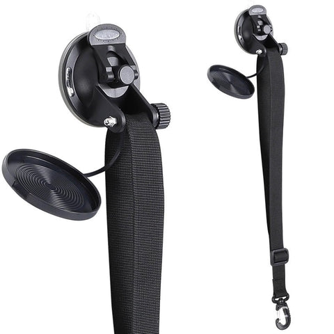 Heavy Duty Suction Cup Hook Anchor For Camping And Tents Easy To Install Multifunctional Tent Accessory Car Tent Suction Cup Holds Up To 10 Kg On Smooth Surfaces Ideal For Awnings And Hanging Items Durable And Reliable, shown with black strap and hook