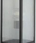 Felton Collection One Light Outdoor Post Lantern In Matte Black With Clear Ribbed Glass Craftsman Style Pathway Light
