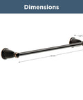 Kinla 18 Inch Towel Rack In Oil Rubbed Bronze For Bathroom Or Kitchen Wall Mounted Towel Bar Holder dimensions shown