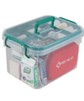 1 Pack Plastic Medicine Storage Kit All In One With Detachable Green Tray And Eight Grid Compartments Clear First Aid Storage Box With Sturdy Handles Portable Household Organizer For Meds And Small Supplies