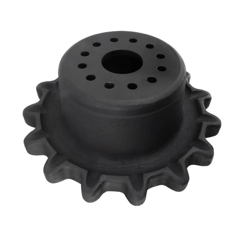 Heavy Duty Gear Drive Sprocket With 15 Teeth And 12 Bolts For Bobcat Skid Steer T180 T190 T550 T590 side view showing black hardened plate material.