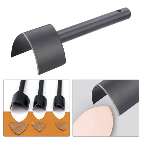 40mm V Shape Leather Punch For Belt Strap Wallet Bag Making Half Round Punch Tool Pro Grade Steel Leather Craft With Sharp Edges Non Slip Handle V Shape Chip Discharge Easy Penetration Of Thick Leather