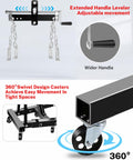 Components of Heavy Duty 2 Ton Hydraulic Engine Hoist With Lever Folding Cherry Picker 6 Locking Wheels 4 Boom Positions Lifts Car Engines