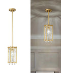 Dope Modern Gold Pendant Lights for Kitchen Island and Dining Room Crystal Chandelier Fixture with adjustable height rod