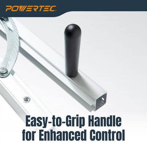 Pro Grade Table Saw Tapering Jig With 24 Inch Aluminum Rails Laser Etched Scale and 15 Degree Angle Cut Guide handle for better control.