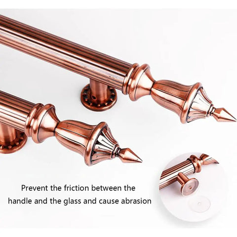 European Antique Glass Cabinet Drawer Handle In Solid 201 Stainless Steel With Brushed Finish, Classic Cylindrical Grip, detail view