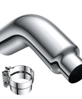 Chrome Universal 4 To 6 Inch Exhaust Tips Bolt On Elbow For 4 Inch Inlet To 6 Inch Outlet with Steel Clamp