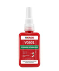 Red bottle labeled VG601 of Beefy Heavy Duty Cylindrical Retaining Compound For Shafts Gears And Bushings Low Viscosity Anaerobic Glue