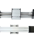 DIY CNC Router Linear Bearing And Rail Kit With SFU1204 Ballscrew 1605 C7, showing X axis stage and stepper motor
