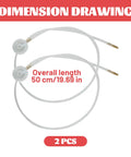 Buy Cool 19 7 Inch Nozzle Extension Hose Sets That Spin 360 For Exact Aerosol Spray On AC Vents And Lube Tasks Pair Makes Work Easy Feel Like A Boss With Flexible White Wands Cleaning Deep Messes Safe Indoors Or Cars Spaces. Dimension drawing, 2pcs white hose set, 50 cm/19.69 in