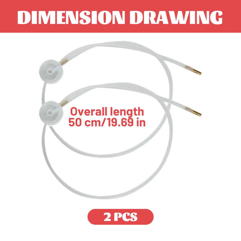 Buy Cool 19 7 Inch Nozzle Extension Hose Sets That Spin 360 For Exact Aerosol Spray On AC Vents And Lube Tasks Pair Makes Work Easy Feel Like A Boss With Flexible White Wands Cleaning Deep Messes Safe Indoors Or Cars Spaces. Dimension drawing, 2pcs white hose set, 50 cm/19.69 in