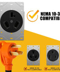 Heavy Duty 20 Foot Nema 10 30P To 14 50R Ev Charger Adapter Cord For Level 2 Electric Vehicle Charging with NEMA 10-30 socket