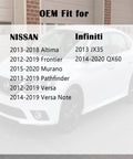 Fuel Cap Replacement For 2012 Through 2020 Nissan Infiniti Altima Murano Pathfinder Versa Note QX60 JX35 With 17251-1VZ0D shown
