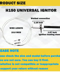Universal Silicon Nitride Hot Rod Ignitor For Homeowner Friendly Gas Fired Furnaces Water Heaters And Boilers Replaces 150 Common Ignitors Easy Install And Long Lasting Performance For 90 Percent Of Applications, showing dimensions and wire length
