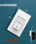Dimensions and accessories of 3 Way Occupancy Motion Sensor Light Switch With Neutral Wire, Hands Free PIR Infrared Motion Activated