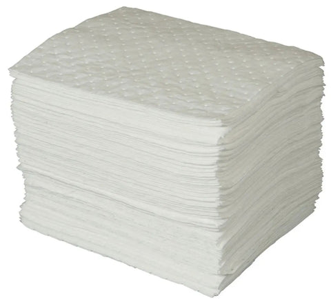 Heavy Weight Oil Only Absorbent Pads 15 By 17 Inch Budget Friendly 100 Count For Oil Spills Cleanup In Industrial Settings Absorbs Up To 20.5 Gallons Per Bale