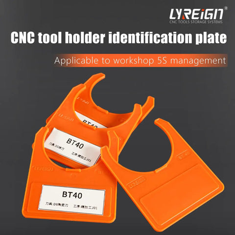 Pro Grade HSK63 CNC Tool Handle Marking Card Built Like A Tank Durable ABS Cutting Tool Chuck Identifier For Machine Shop Organization And Real Deal Inventory Management, orange ID tags.