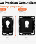 Image showing two Heavy Duty Square Slot Cutter sizes for oscillating tools, comparison of dimensions for precise openings.