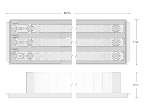 Diagram of Half Inch Drive Deep 6 Point Impact Socket Set With Rails And Tray 31 Piece Metric Size Range 8 mm To 38 mm