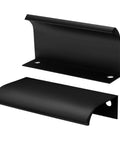 Back Mount Finger Edge Pull 80mm Black Aluminum Alloy Hidden Concealed Tab Handle for Doors Drawers Cabinets 12 Pieces