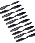 RC Propeller Set 10x4.5 Inch FPV Propellers, Two Blade Plastic Black With Adapter Rings, 5 Pairs For Fixed Wing Aircraft