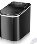 Portable Slick Countertop Ice Maker With Fast Bullet Ice Cubes Ready In Eight Minutes And 33 Pounds Daily For Kitchen Bar Or Game Room Chill Setup in black.