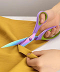 All Purpose Heavy Duty Scissors Three Pack With 5.5 Inch 8.3 Inch And 9.5 Inch Blades Premium Stainless Steel Sharp Blades Ergonomic Non Slip Grips Ideal For Paper Fabric And Arts And Crafts Left Hand Friendly cutting fabric