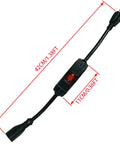 Heavy Duty 14 AWG Outdoor Extension Cord With 3 Prong Plug And Waterproof Red LED On Off Switch 16 Inch Long UL Listed Power Cable