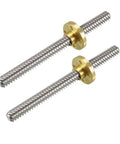 Stainless Steel T8 Lead Screw Rod 8Mm Dia 100Mm Length With Copper Nut 12 Lead Trapezoidal Thread For 3D Printer Z Axis 2 Pcs