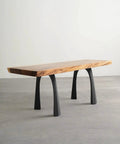 Industrial Metal Bench Legs 16 Inch Height Set Of 2 for mid-century modern table with natural curve lines.