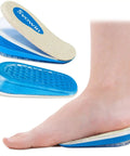 Three Layer Adjustable Orthopedic Heel Wedge Lift For Leg Length Discrepancies And Height Increase Insoles shown on foot for Achilles relief