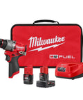 Light On Your Back 12V Brushless Cordless Drill Driver Set With Compact Frame For Tight Squeeze Spots Beefy Torque And Snappy Response Includes Fast Charger Rugged Carrying Case And Bits, shown with battery and charger.
