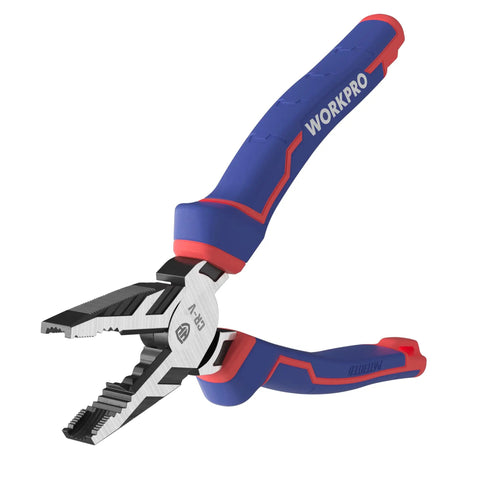 All In One Linesman Pro Screw Extractor Pliers With Non Slip Jaws For Damaged Or Rusted Fasteners Quick Removal 8 Inch Combination Pliers For Home Workshop Auto And DIY Projects WORKPRO