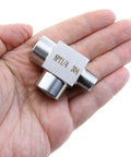Stainless Steel Street Tee Pipe Fitting With 1/4NPT Male To Dual 1/4NPT Female Threads For Plumbing And DIY, 304 Grade, in hand view