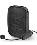 Black Powerful Wireless Voice Amplifier With Headset Mic For Classrooms Portable Bluetooth PA System 15W Speaker